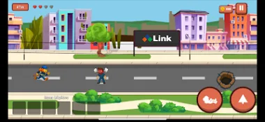 Gameplay do Link Lion desviando de obstáculos